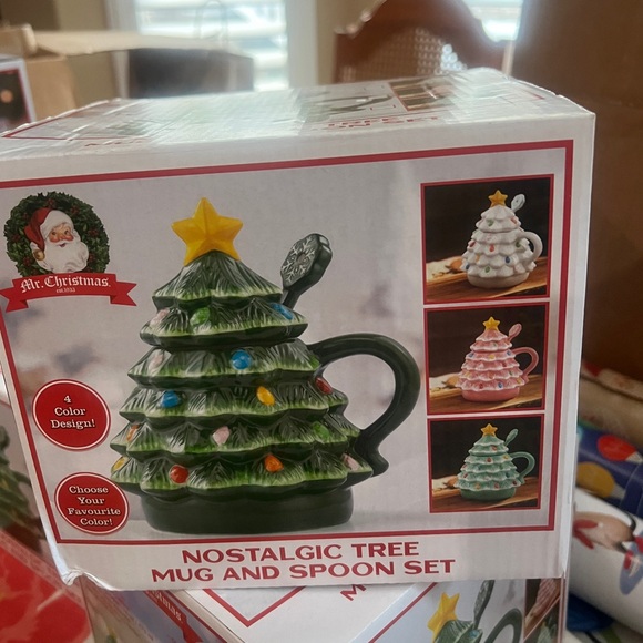 Mr. Christmas 16oz Lidded Nostalgic Christmas Tree Mug with Spoon NIB - Picture 15 of 16